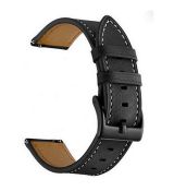 Kožený řemínek na hodinky 20mm Black / černý (Bulk)