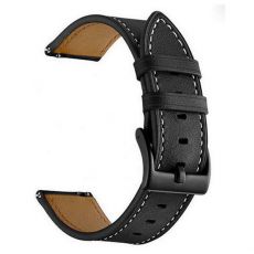 Kožený řemínek na hodinky 20mm Black / černý (Bulk)